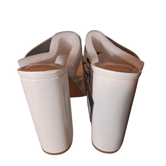 NEW Forever 21 Clear-Vamp Stacked Platform Heels in White/Ivory, 7.5 Sandals - Picture 9 of 12